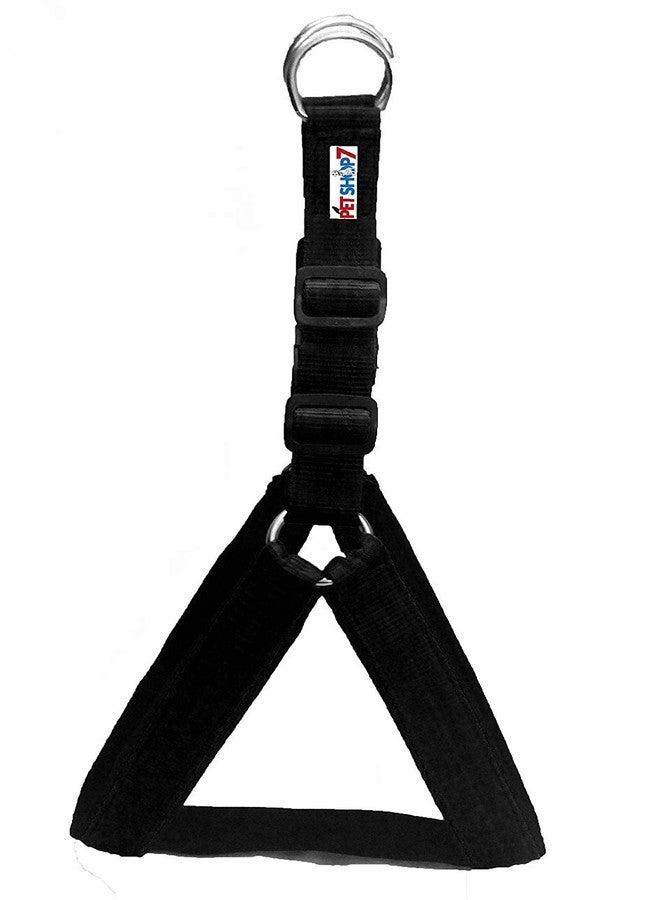 Skora Nylon Padded Black Adjustable Dog Harness & Leash Rope 1 Inch for Medium Size Pet (Chest Size : 24-29) - Image 2
